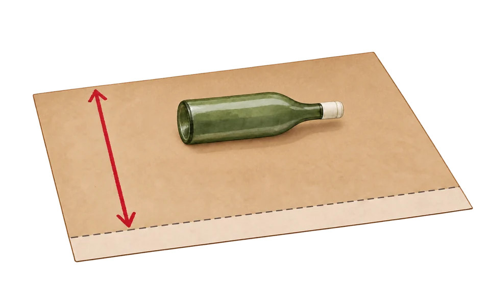 Measure paper around the bottle.
