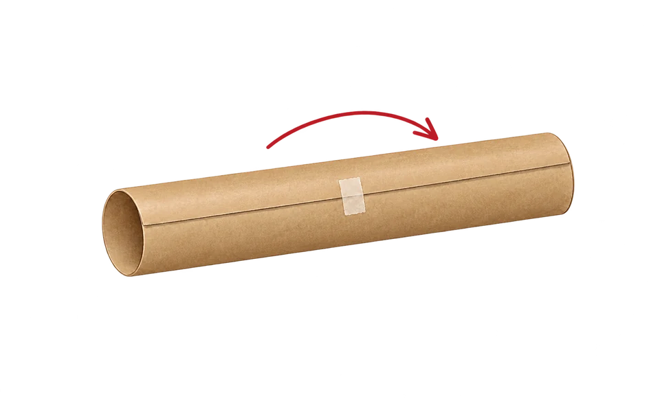 Roll the paper and tape the seam.