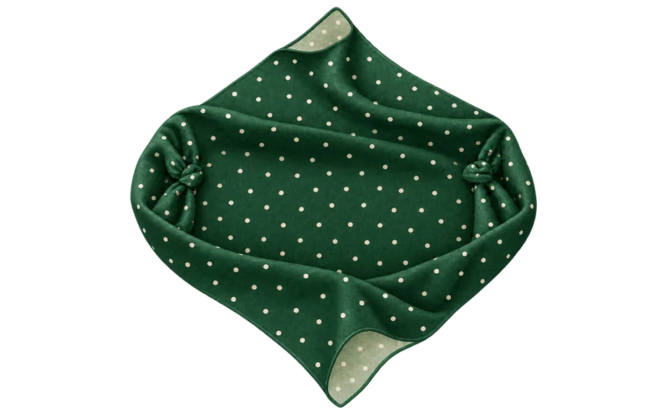 Open the cloth and tuck the side knots inside.