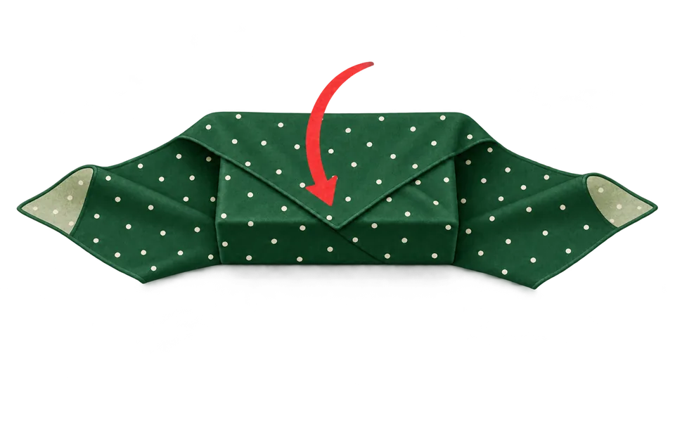 Fold the far corner across the box.