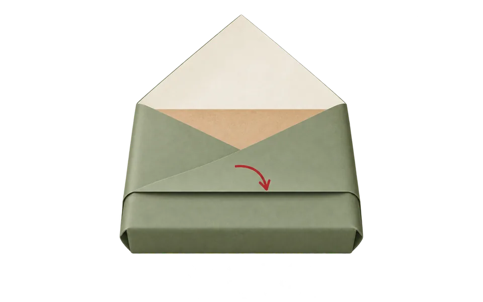 Fold back the near tip to make a pocket lip.