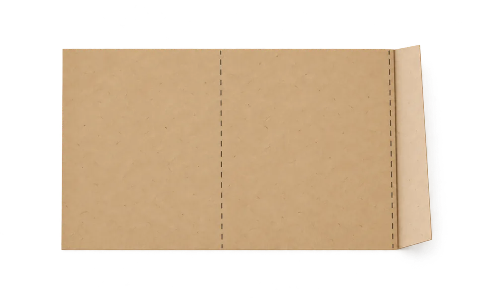Make two scored folds and leave a narrow flap.