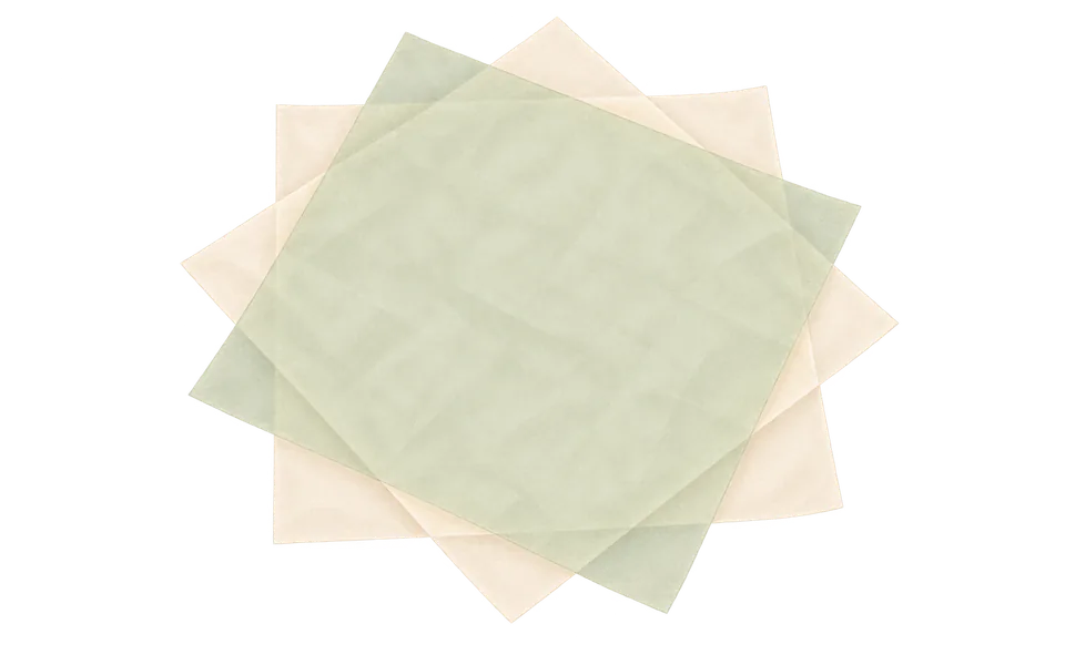 Lay the tissue flat, fanned into a star.