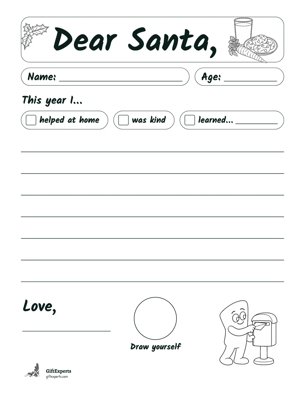 Letter, black lines