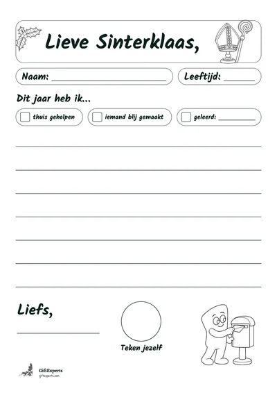 Brief, zwarte lijnen
