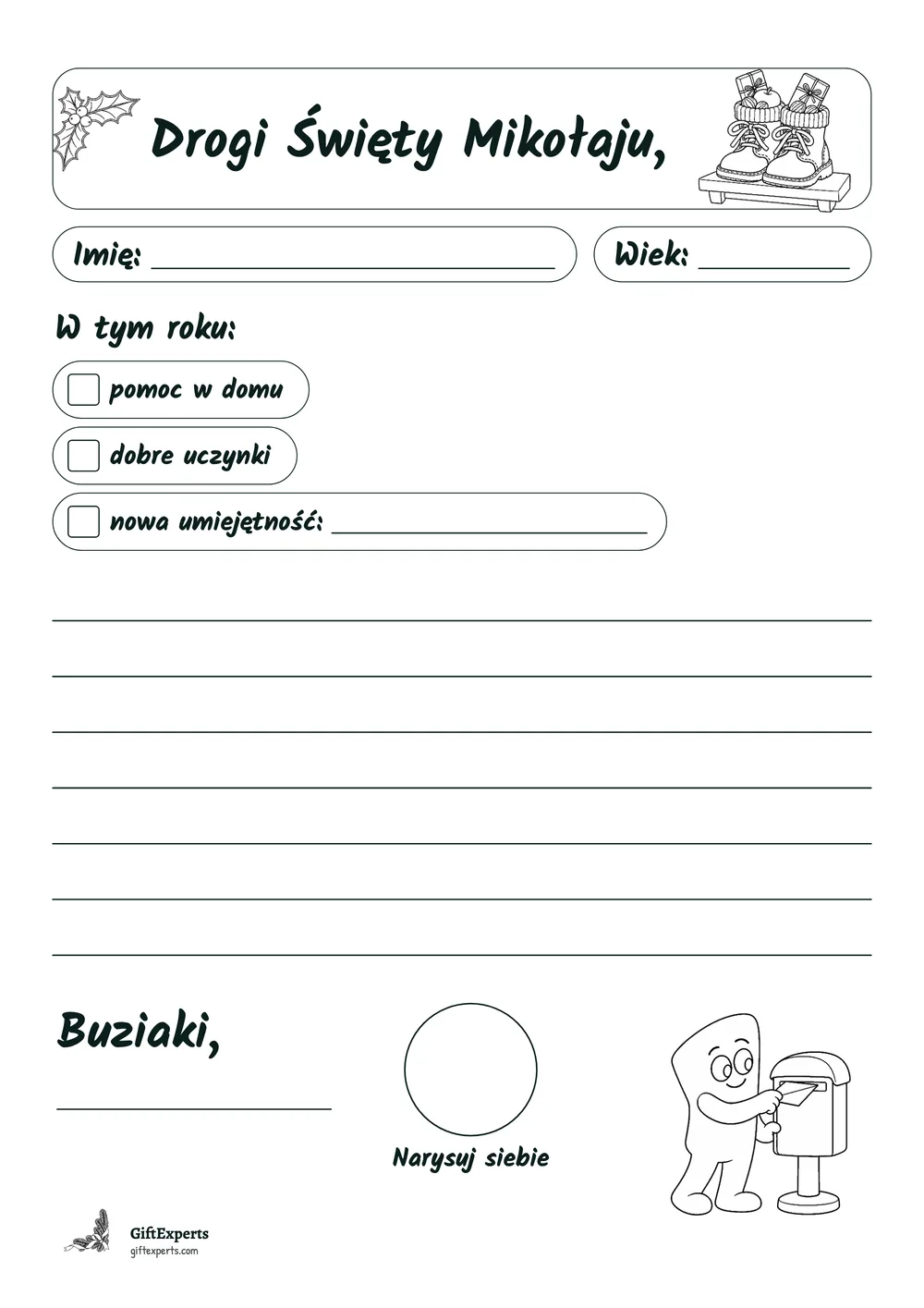 List czarno-biały