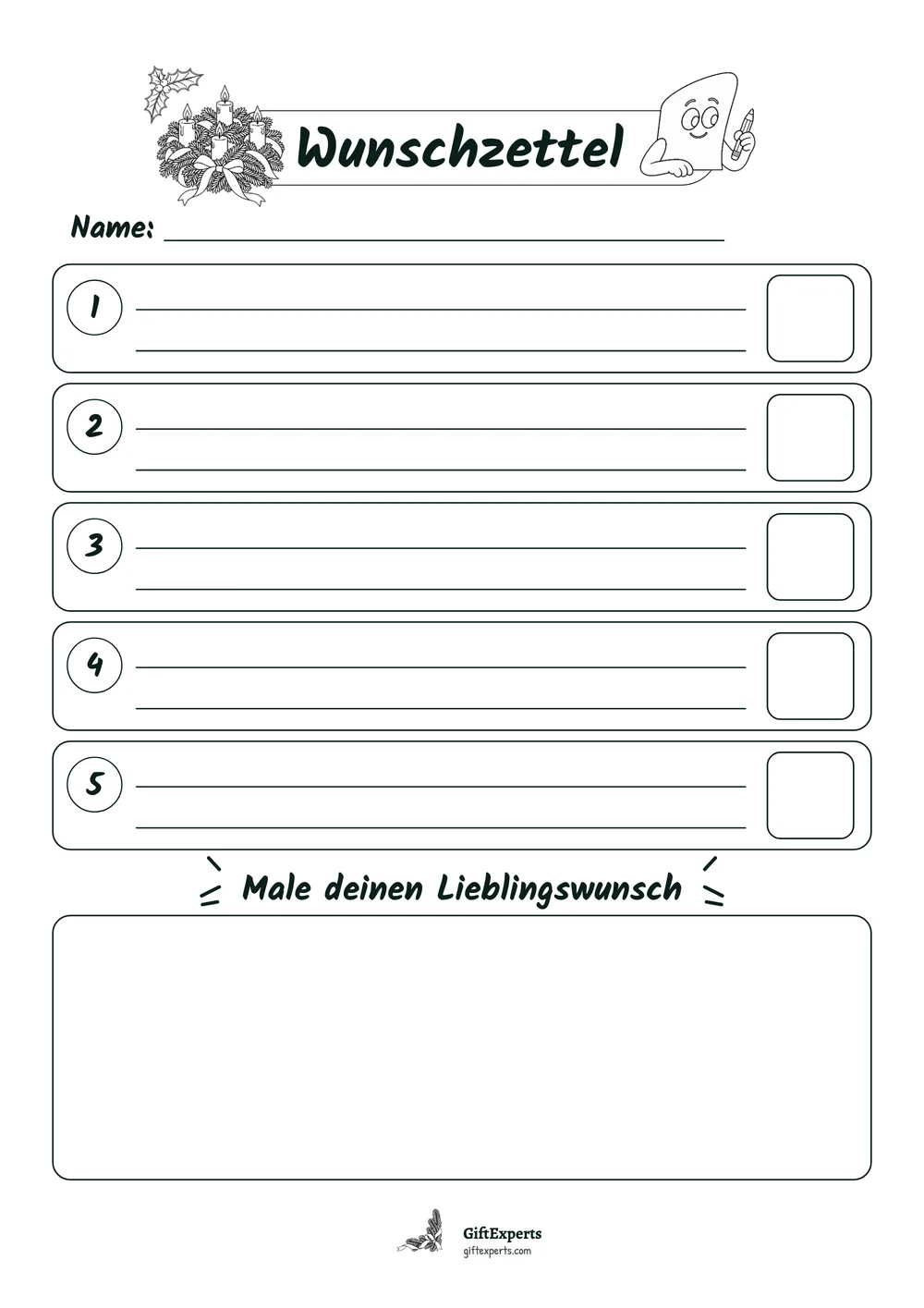 Liste, schwarze Linien