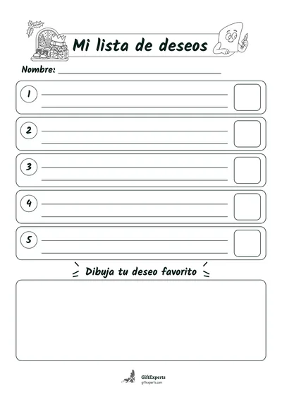 Lista en blanco y negro