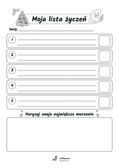 Lista czarno-biała
