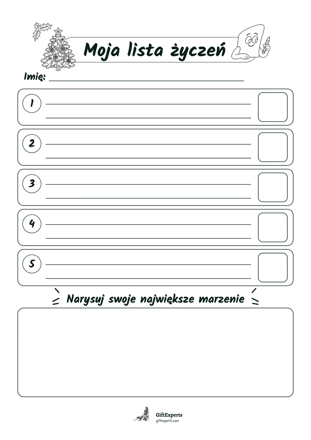 Lista czarno-biała