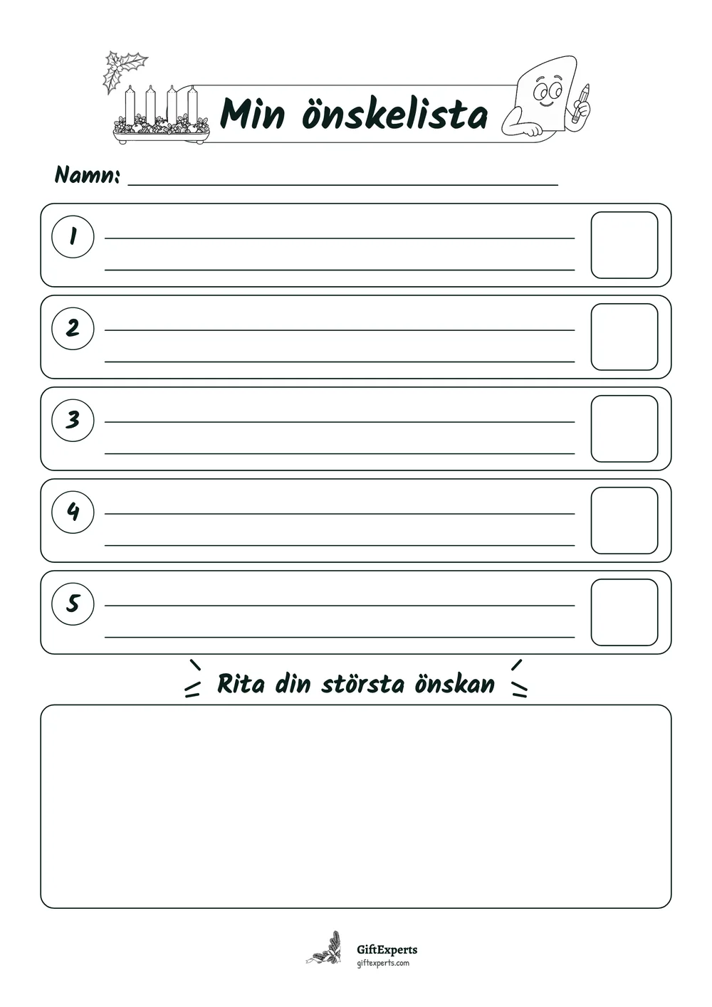 Lista, svarta linjer