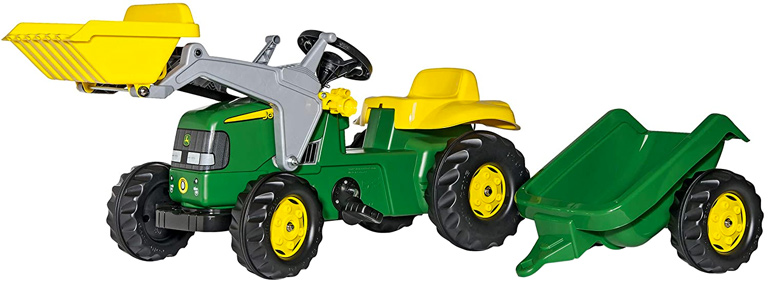 John Deere Ride-on Tractor with Loader and Trailer