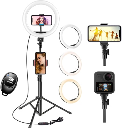 Ring Light with Tripod Stand and Bluetooth Remote