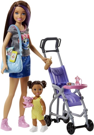 Barbie Babysitter Brunette Doll with Baby and Accessories