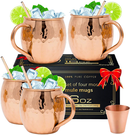 Set of 4 Copper Mugs