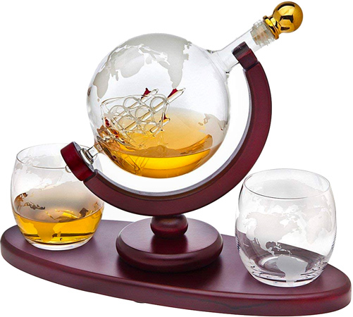 Whiskey Decanter Globe Set