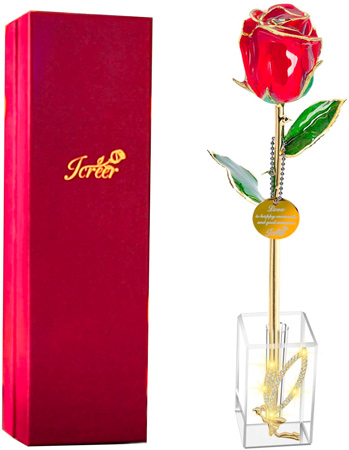 Gold Rose and Angel Stand