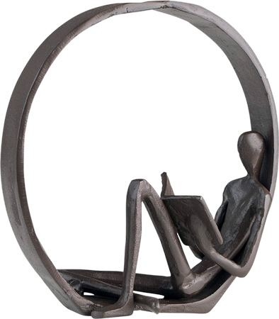 Iron Reader Sculpture