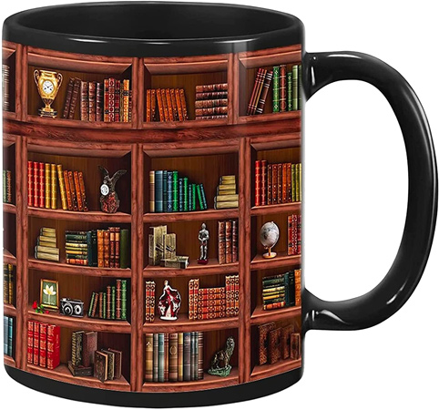 Library Bookshelf Mug