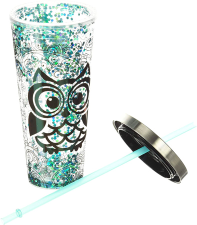 Owl Glitter Cup