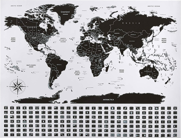 Scratch Off Poster of The World Map