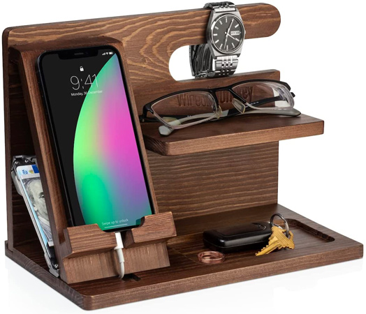 Wooden Phone Docking Station and Organizer