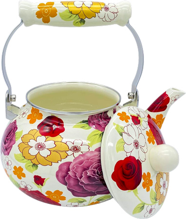 Enamel Flower Teapot