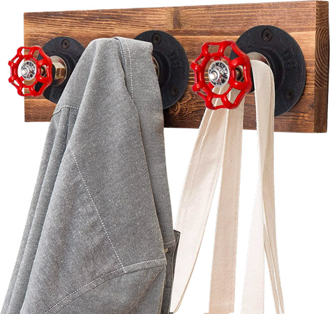 Red Handwheel Coat Hooks