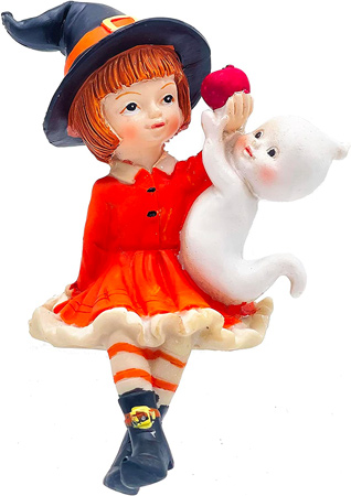 Witch and Ghost Figurine