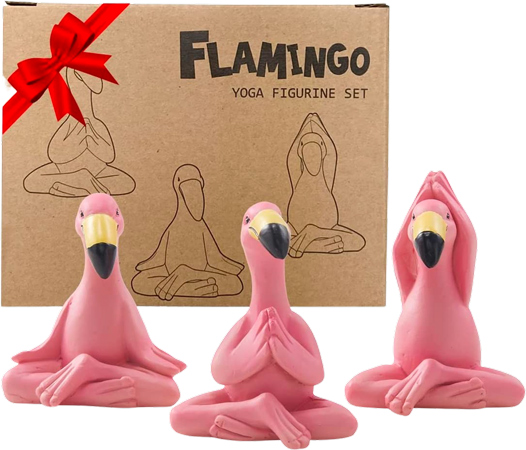 Flamingo Yoga Figurines