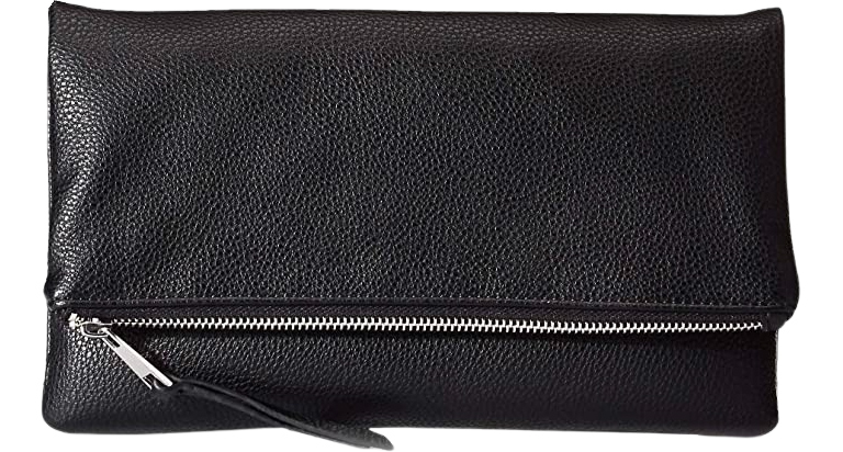 Fold-over Leather Clutch