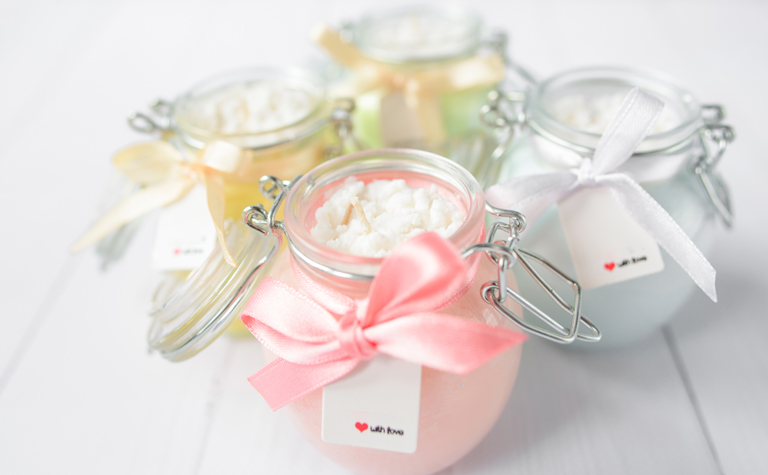Homemade scented candles