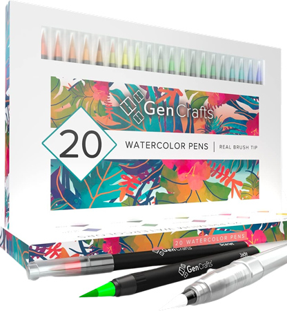 Brush Tip Watercolor Pens