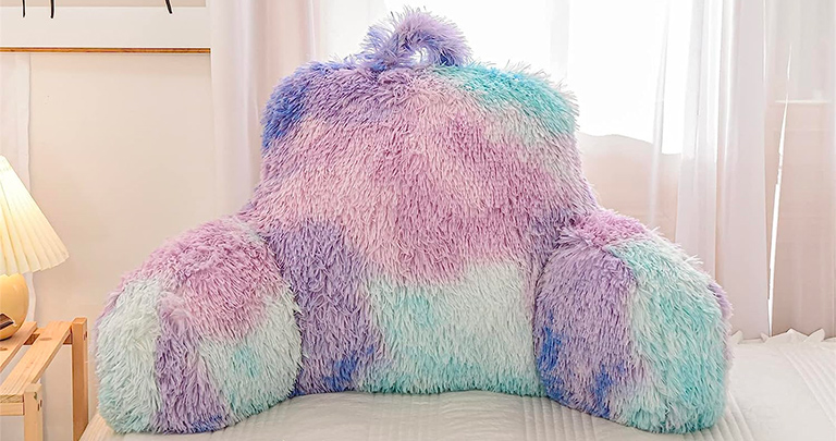Furry Rainbow Backrest Pillow
