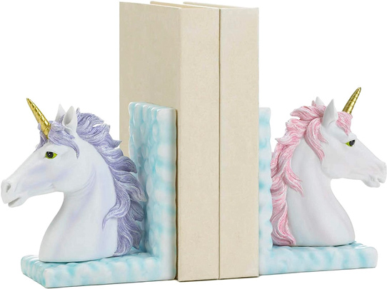 Glittery Unicorn Resin Bookends