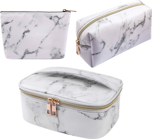 Marbled Makeup Bag Set