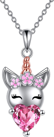 Pink Crystal Unicorn Necklace