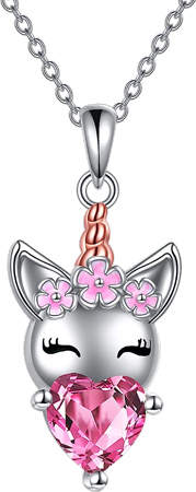 Collana di Unicorno con Cristallo Rosa