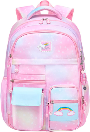 Pink Waterproof School Backpack