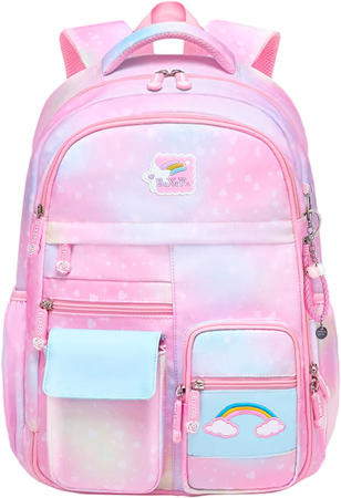 Wasserfester Schulrucksack in Rosa