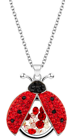 Ladybug Floating Crystal Necklace
