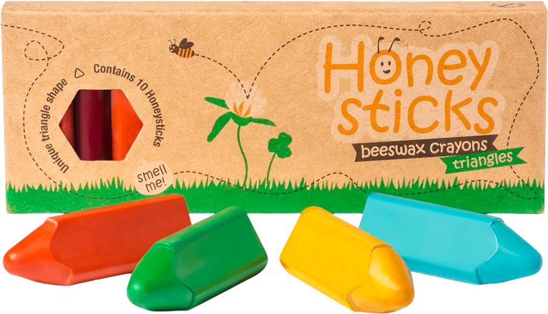 Natural Beeswax Triangular Crayons