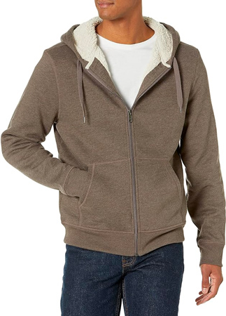 Gevoerde Sherpa Hoodie met Rits