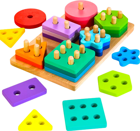Wooden Sorting and Stacking Toy