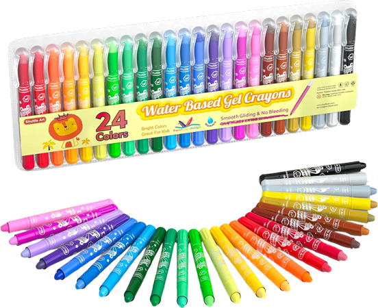 Water Based Gel Crayons (24 Pieces)