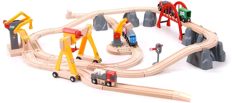 BRIO Cargo Treinset met Mechanische Kranen