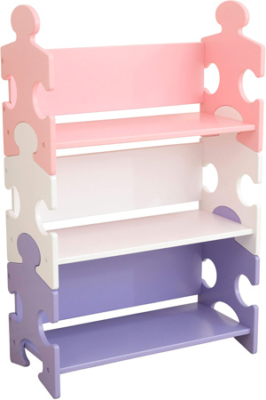 Rainbow Puzzle Piece Library Shelf