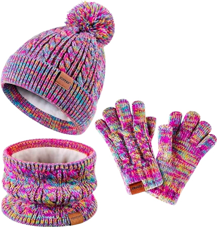 Kids Winter Hat Gloves Scarf Set