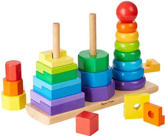 Melissa & Doug Geometrisk Stapelleksak för Småbarn