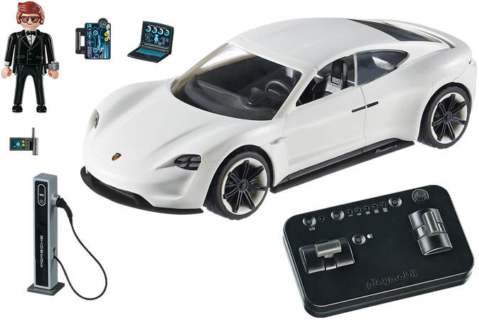 Glowing Playmobil Spy Porsche RC Car